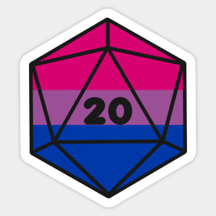 D20 - Bisexual Pride Dice Sticker